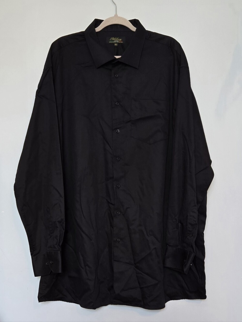 Polifroni Milano Men's Black Long-Sleeve Dress Shirt size 19.5 T